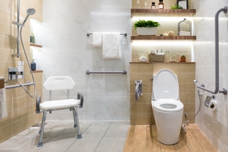 la salle de bains pour personne à mobilité réduite la salle de bains pour personne à mobilité réduite